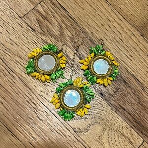 Indian Mirror Earrings and Tikka Set